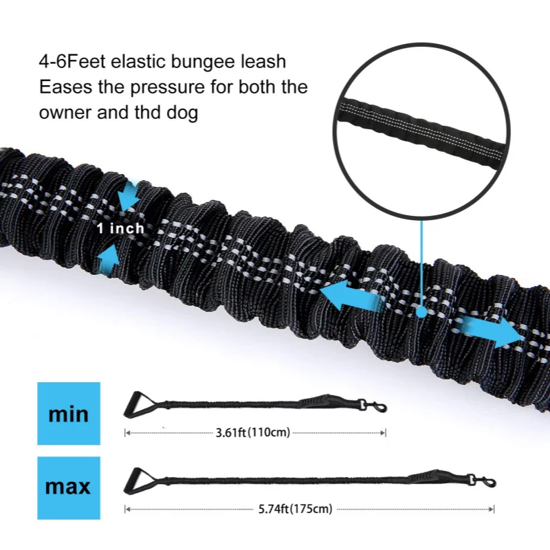 Collar elástico anti tirones para perros reflectante resistente cuerda - imagen 3