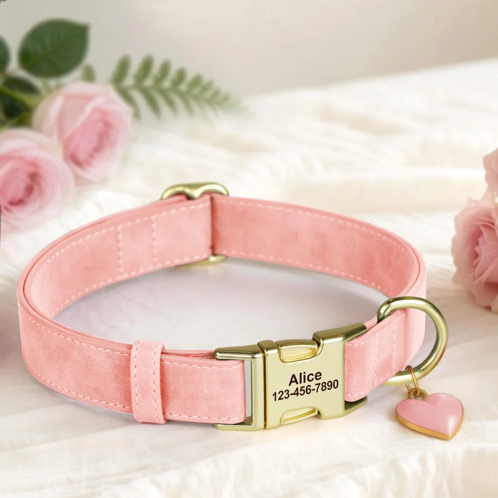 Collar de perro personalizado con colgante corazón y nombre grabado - imagen 2
