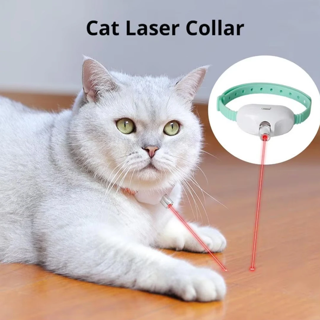 Collar láser recargable: juguete interactivo para gatos con IR - imagen 5