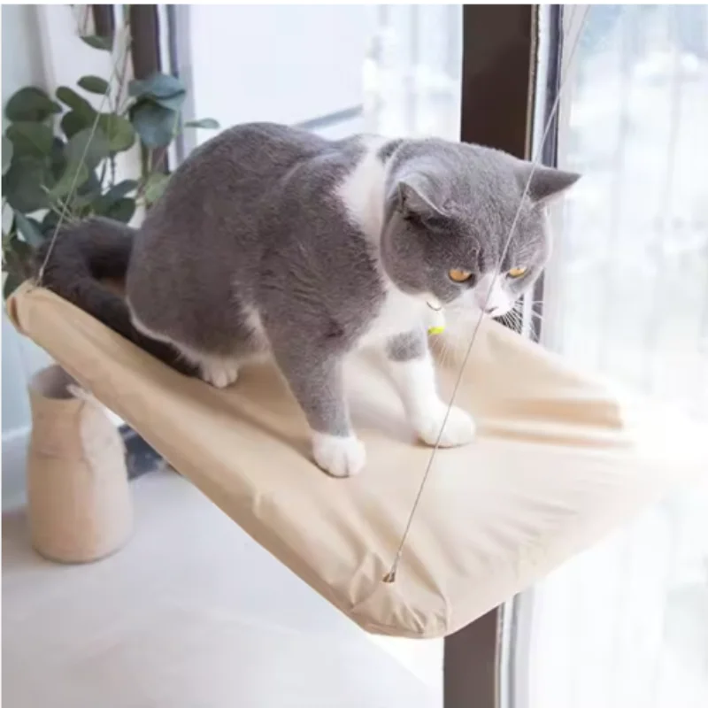 Cama colgante para gatos con hamaca de ventana y escalerilla - imagen 4
