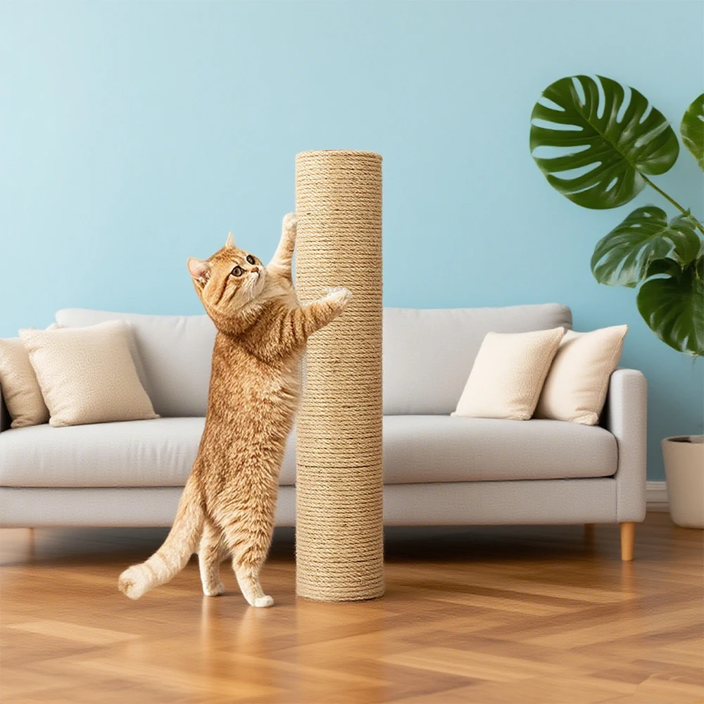 Poste rascador de yute natural para gatos