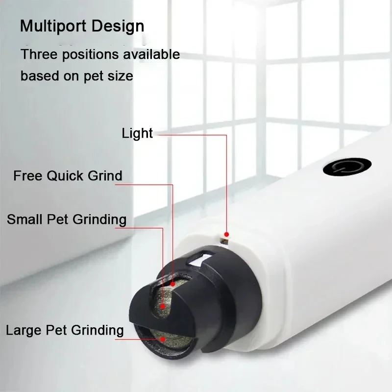 Lima uñas eléctrica recargable USB con LED para perros y gatos - imagen 5