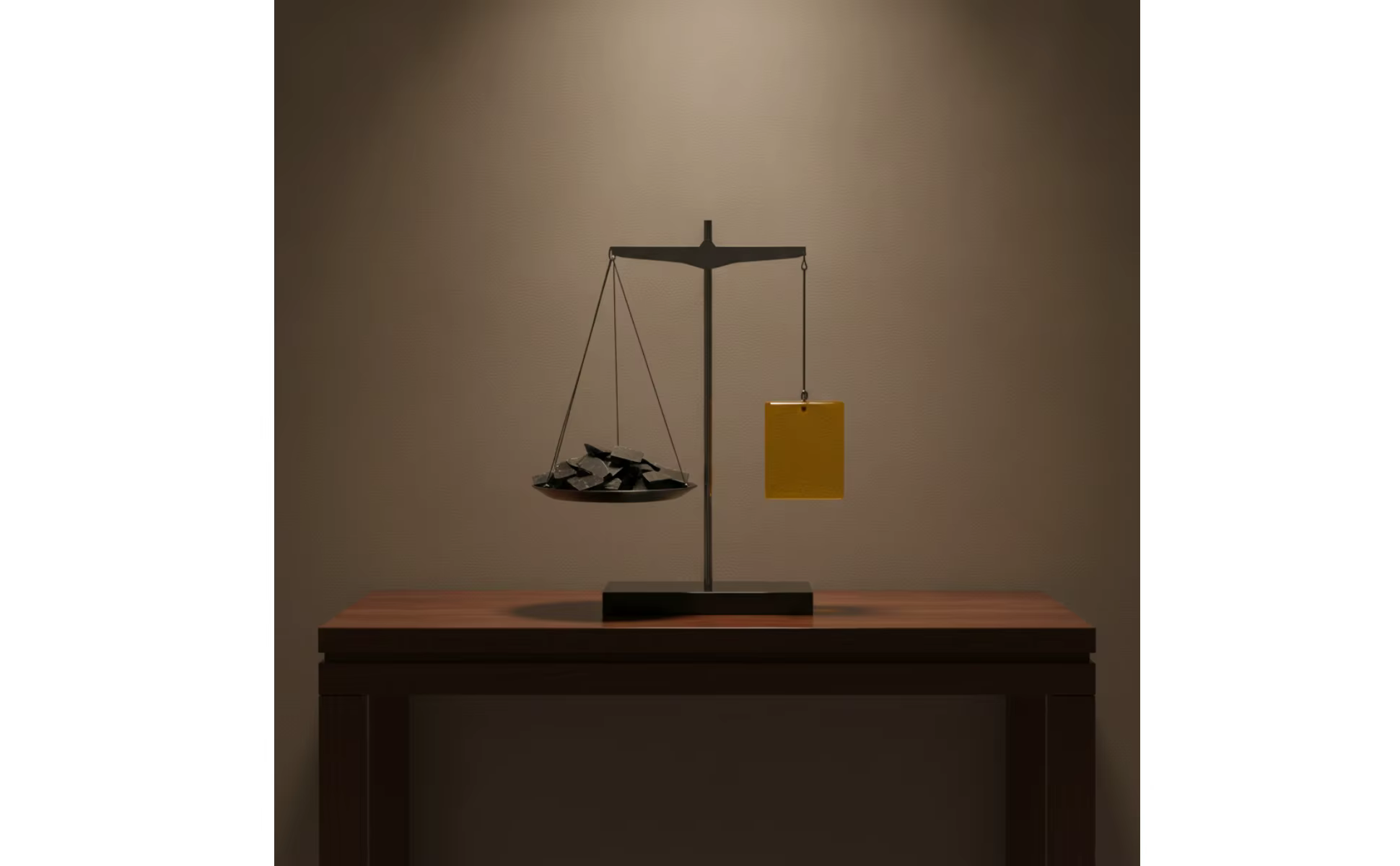 Báscula decorativa sobre mesa de estilo minimalista