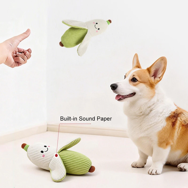 Juguete pawstrip forma plátano perros
