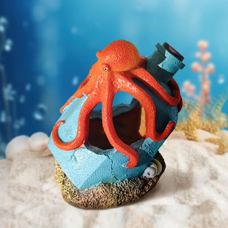 Acuario con pulpo gris integrado