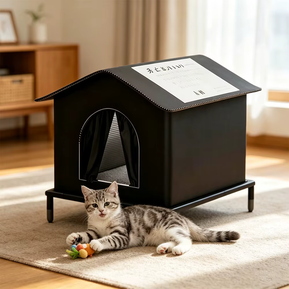 Refugio elevado para gatos