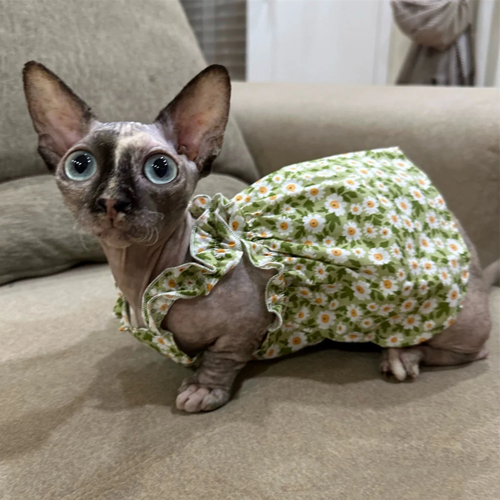 Vestido verano transpirable de algodón para gatos y perros - imagen 2