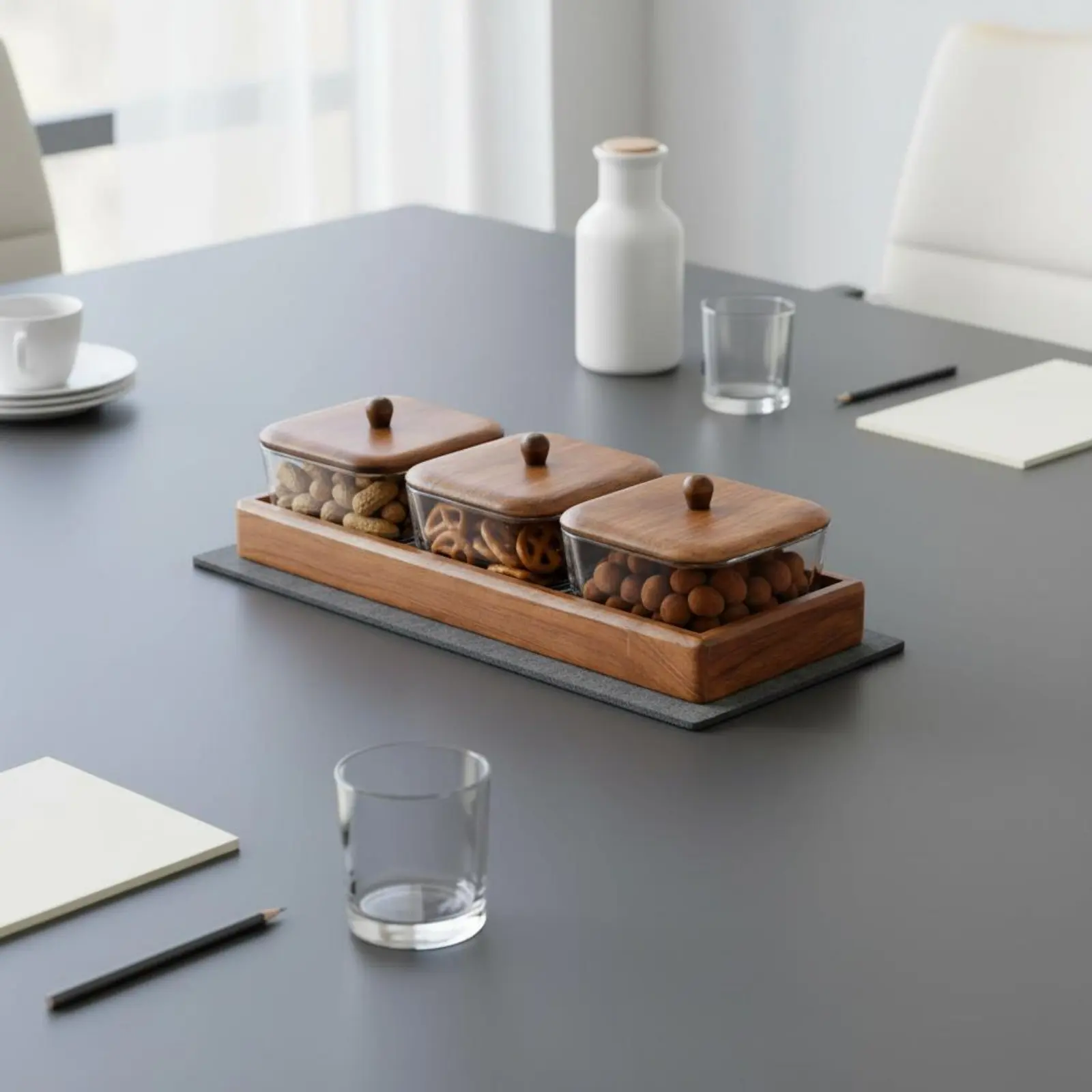 Juego de platos para aperitivos con bandeja de madera para gato y perro - imagen 4