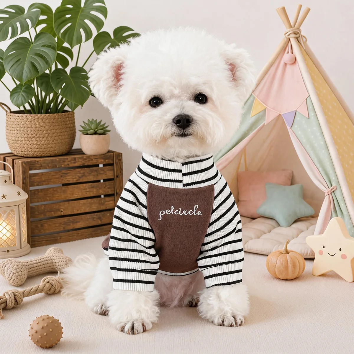 Jersey a rayas con capucha para perros pequeños - imagen 3