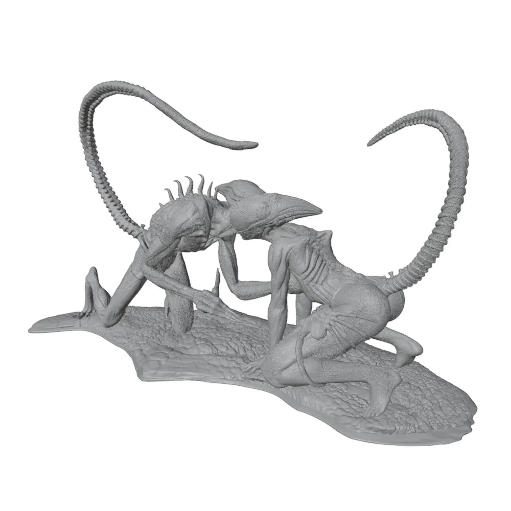 Figura coleccionable gris impresa en 3D estilo anime, sin pintar - imagen 5
