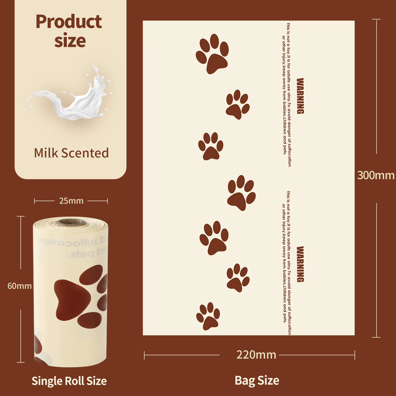 Bolsas perfumadas para pañales de perros y gatos con dispensador