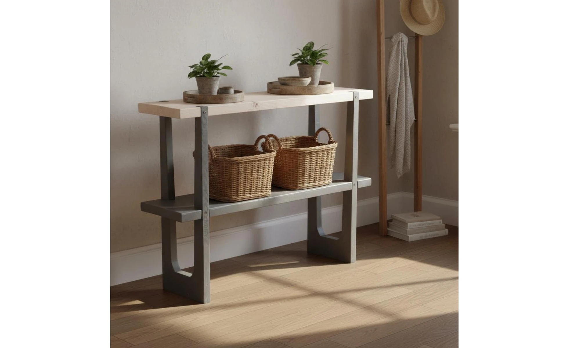 Soporte cruzado estable para plantas en interior o exterior
