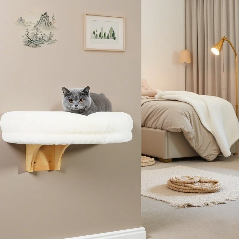 Mueble gatos montado en pared