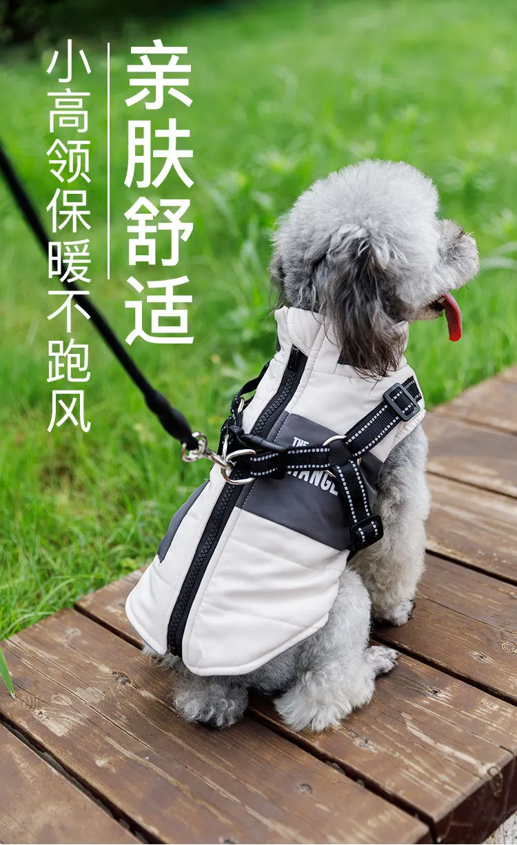 Chaleco acolchado para perro pequeño de color azul