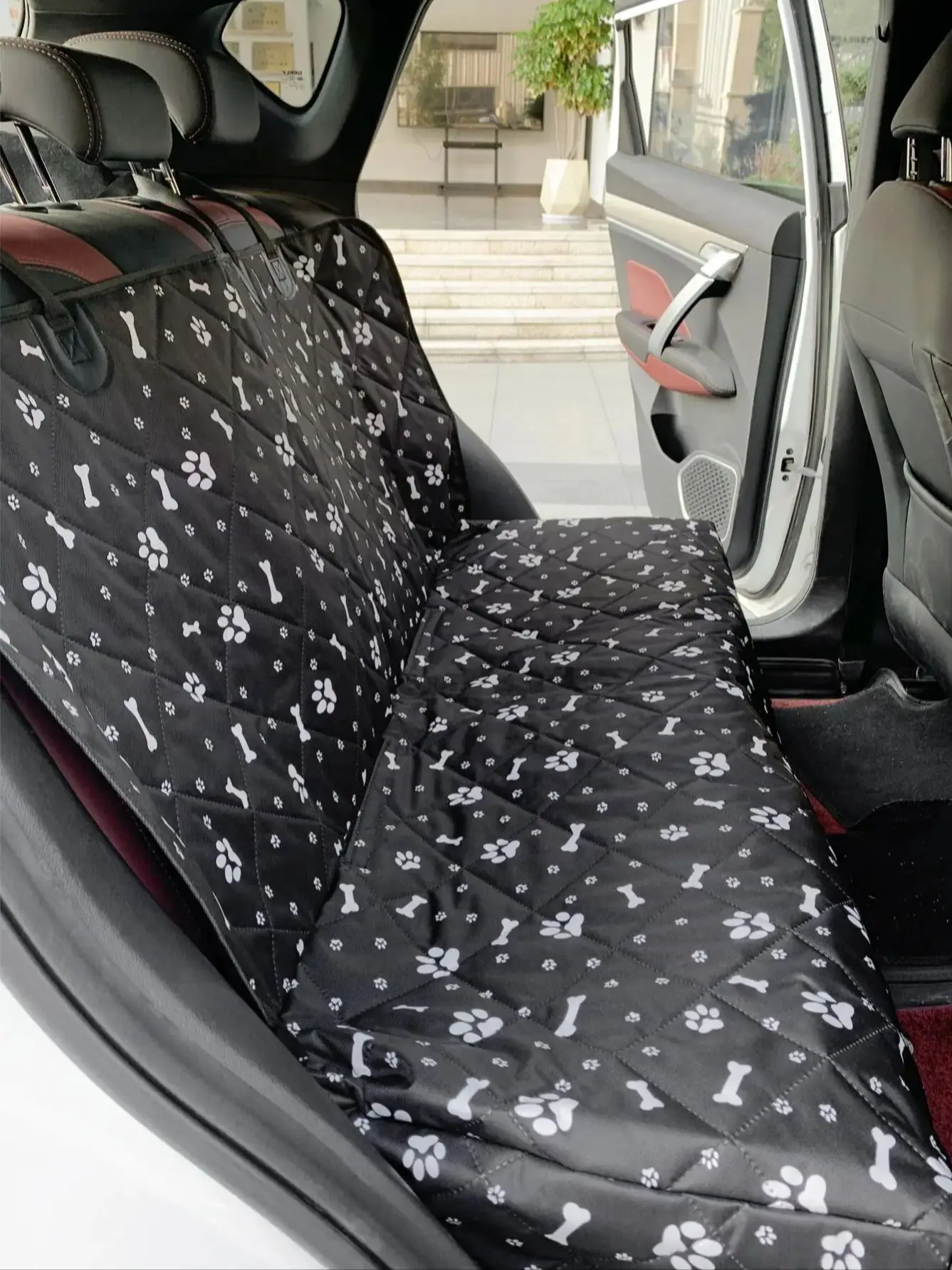 Funda de asiento de coche de tela Oxford con estampado para mascotas