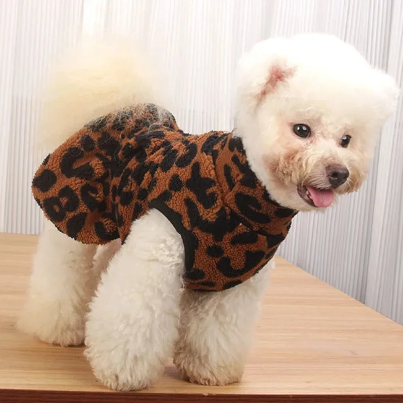 Abrigo suéter polar de leopardo para perros pequeños y Chihuahua - imagen 2