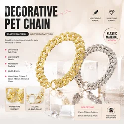 Collar de cadena elegante con pedrería para perros y gatos