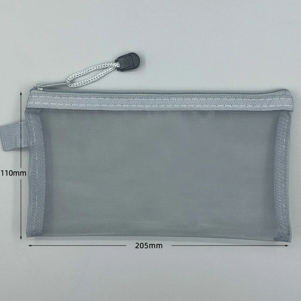 Bolsa de nailon con cremallera para lápices detalle de cierre