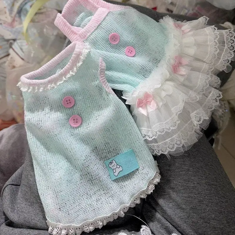 Vestido de verano transpirable princesa para perros pequeños a rayas - imagen 5