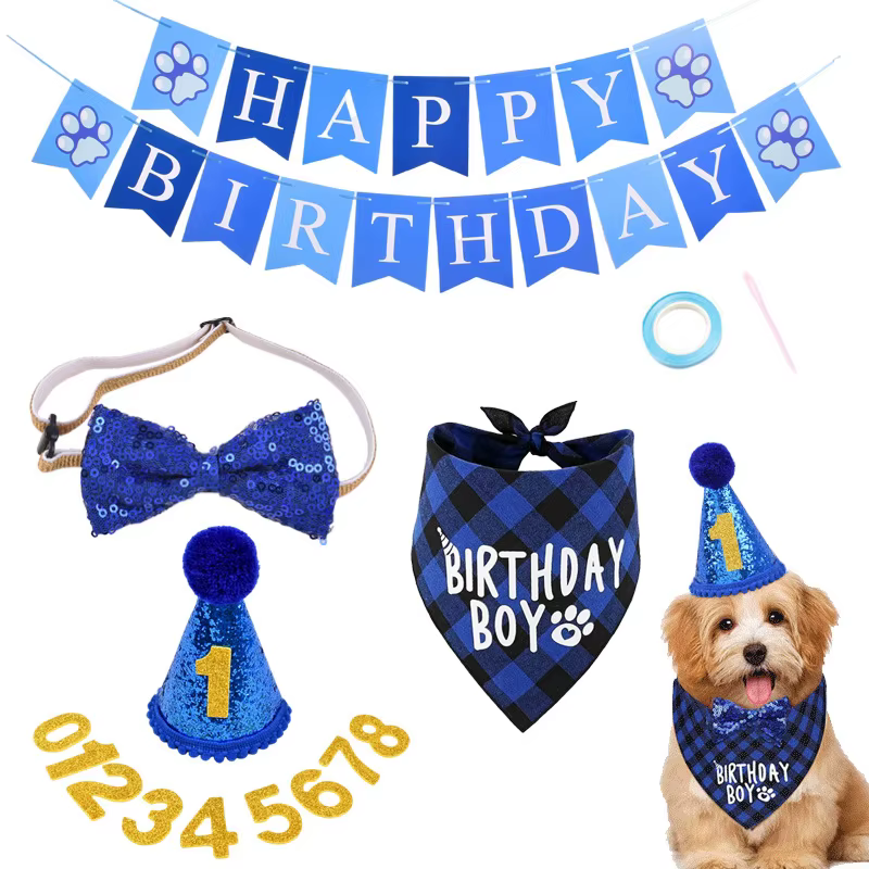 Pañuelo bandana triangular de cumpleaños para perros y gatos - imagen 3