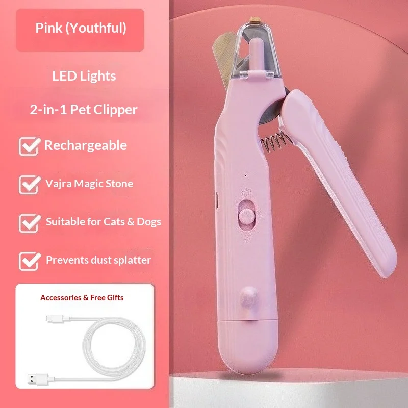 Cortauñas para gatos con luz LED y lima acero inoxidable todo en uno - imagen 2