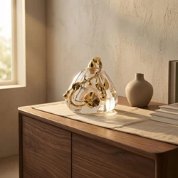 Adorno decorativo de vidrio transparente apto para gatos y perros