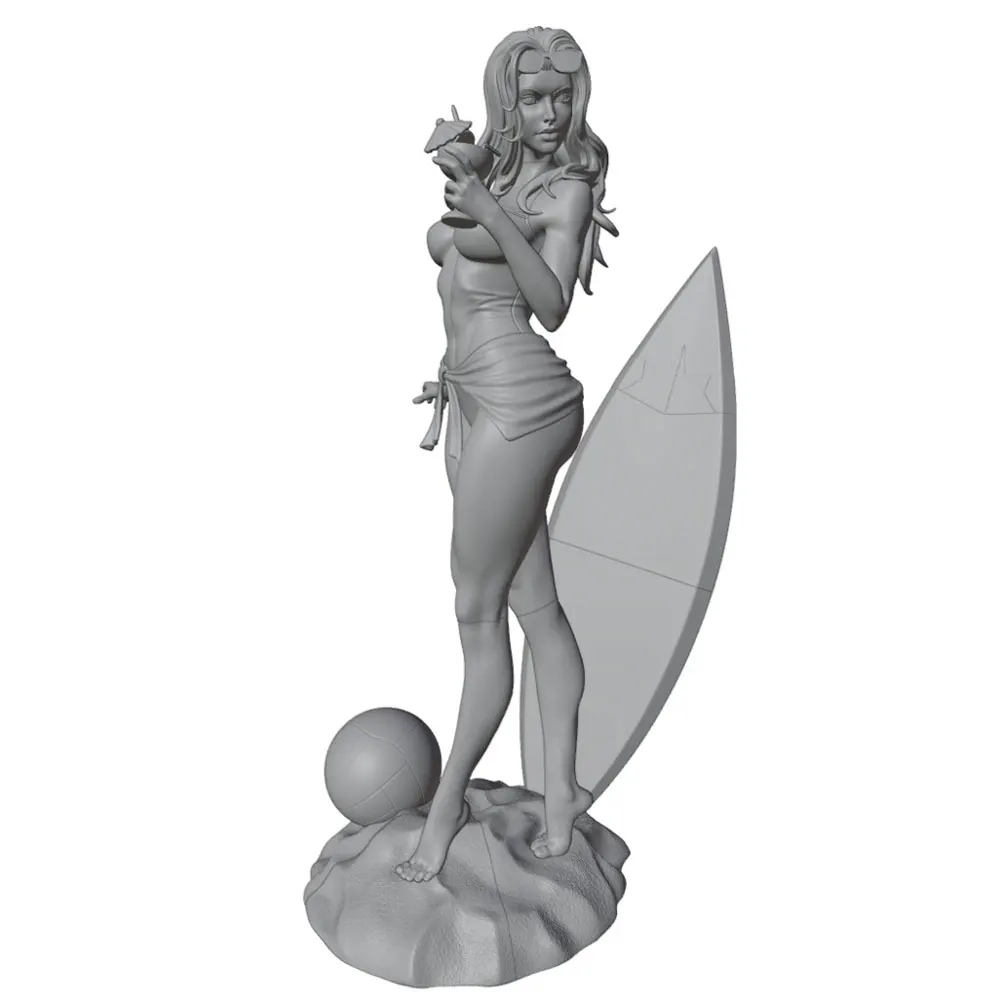 Kit resina chica sexy 1/24 (75 mm) – Miniatura 3D gris DIY sin pintar - imagen 2
