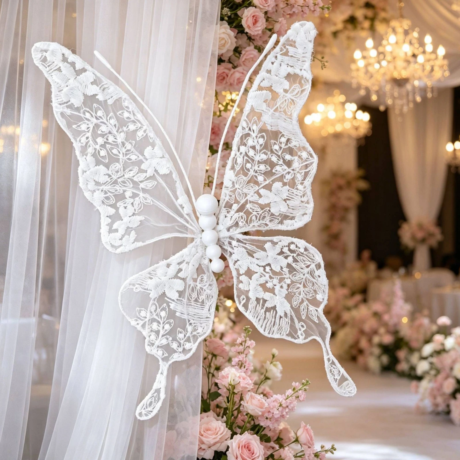 Adorno mariposa de encaje para gatos y perros, fácil de limpiar - imagen 4