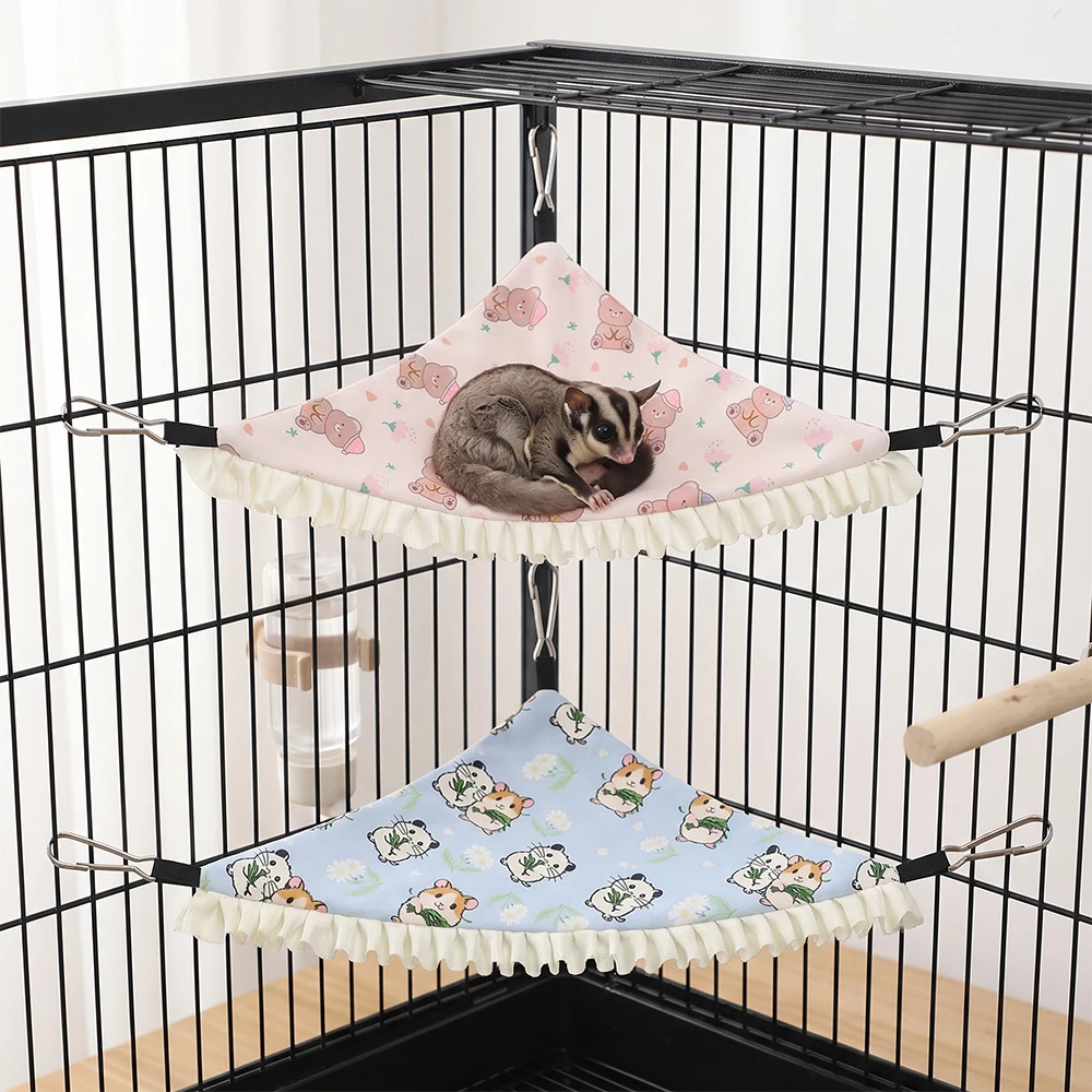 Hamaca colgante de dibujos para hámster y roedores, cama doble - imagen 2