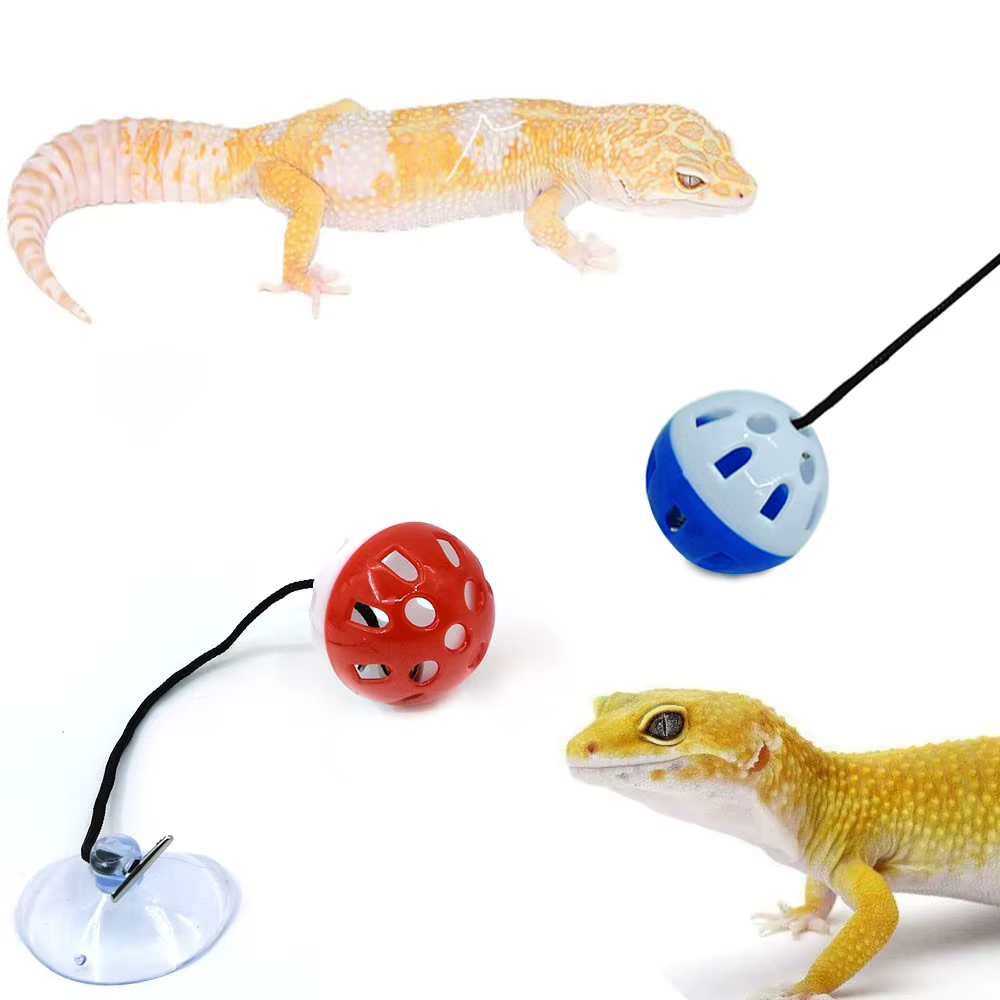 Juguete de lagarto para mascotas en acción