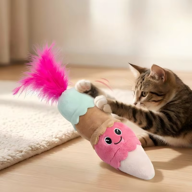 Juguete Peluche con Plumas y Crinkle para Gatos – Resistente a Mordidas - imagen 2
