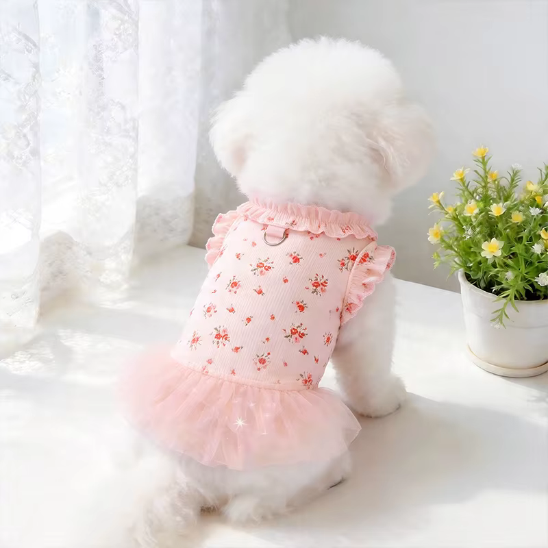 Vestido de verano con volantes para gatos y perros – Bulldog Francés - imagen 2