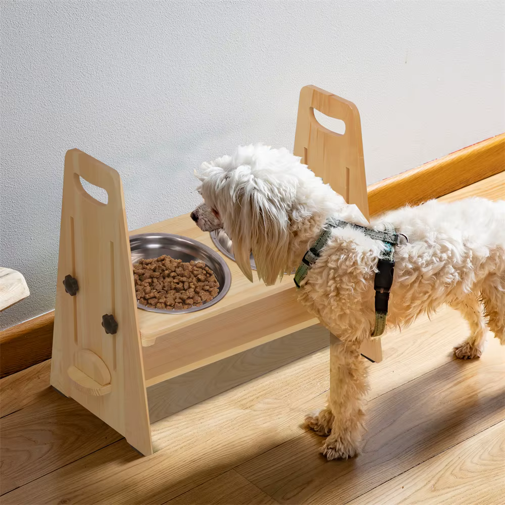 Comedero elevado para perros con altura ajustable y soporte
