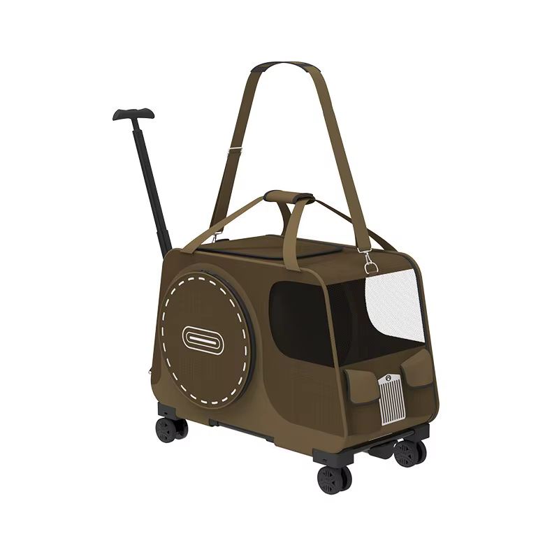 Carrito plegable transpirable para perros y gatos con ruedas - imagen 3