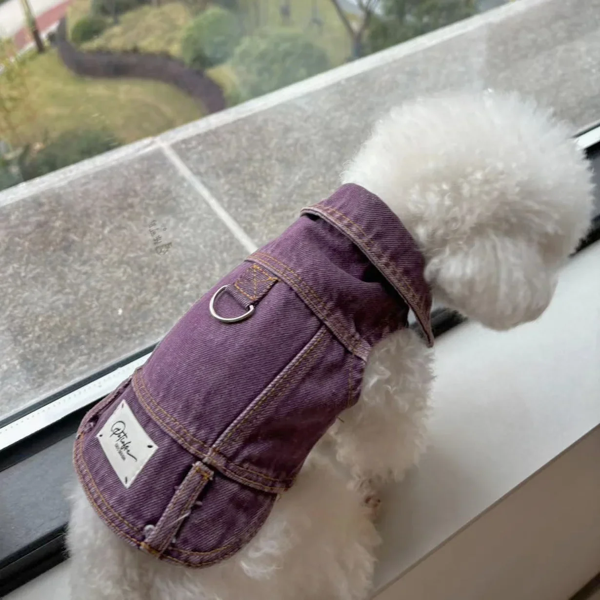 Chaleco vaquero de algodón lavado para perros y cachorros - imagen 3