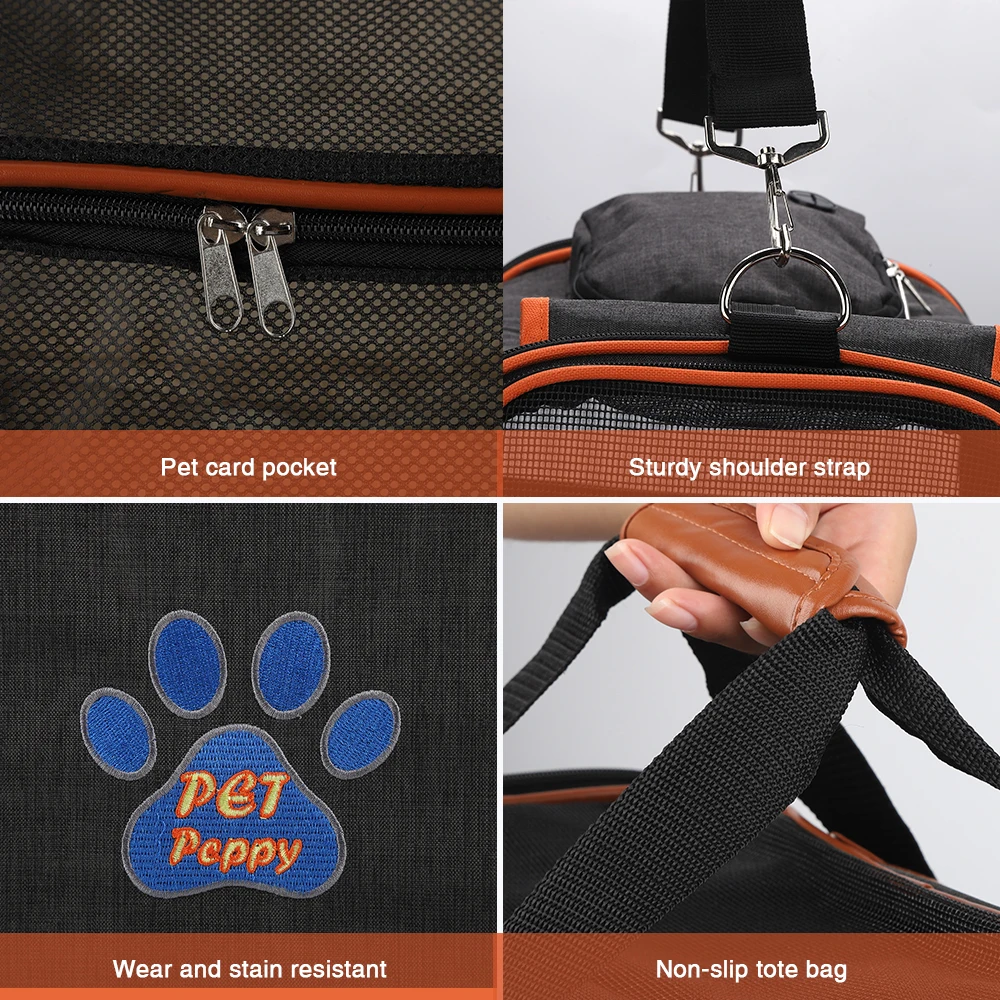 Transportadora reversible expandible gatos y perros con almohadilla - imagen 4