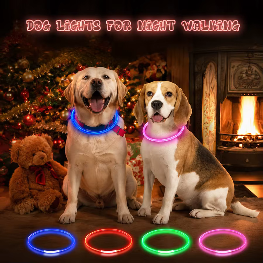 Collar LED luminoso recargable para perros y gatos nocturno - imagen 2