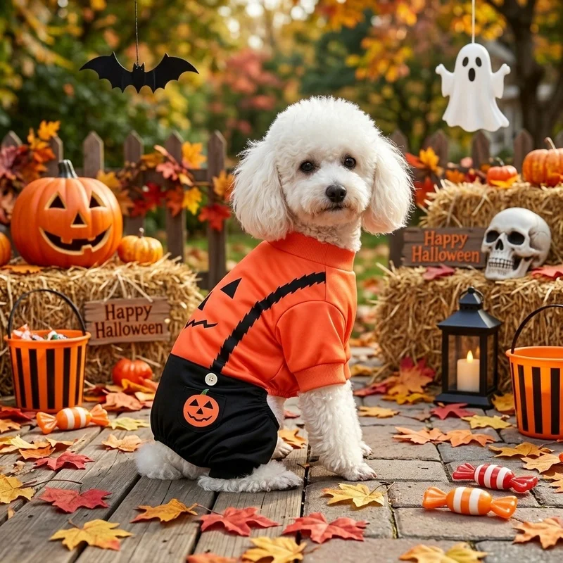 Pijama Halloween Calabaza para Perros y Gatos - imagen 3