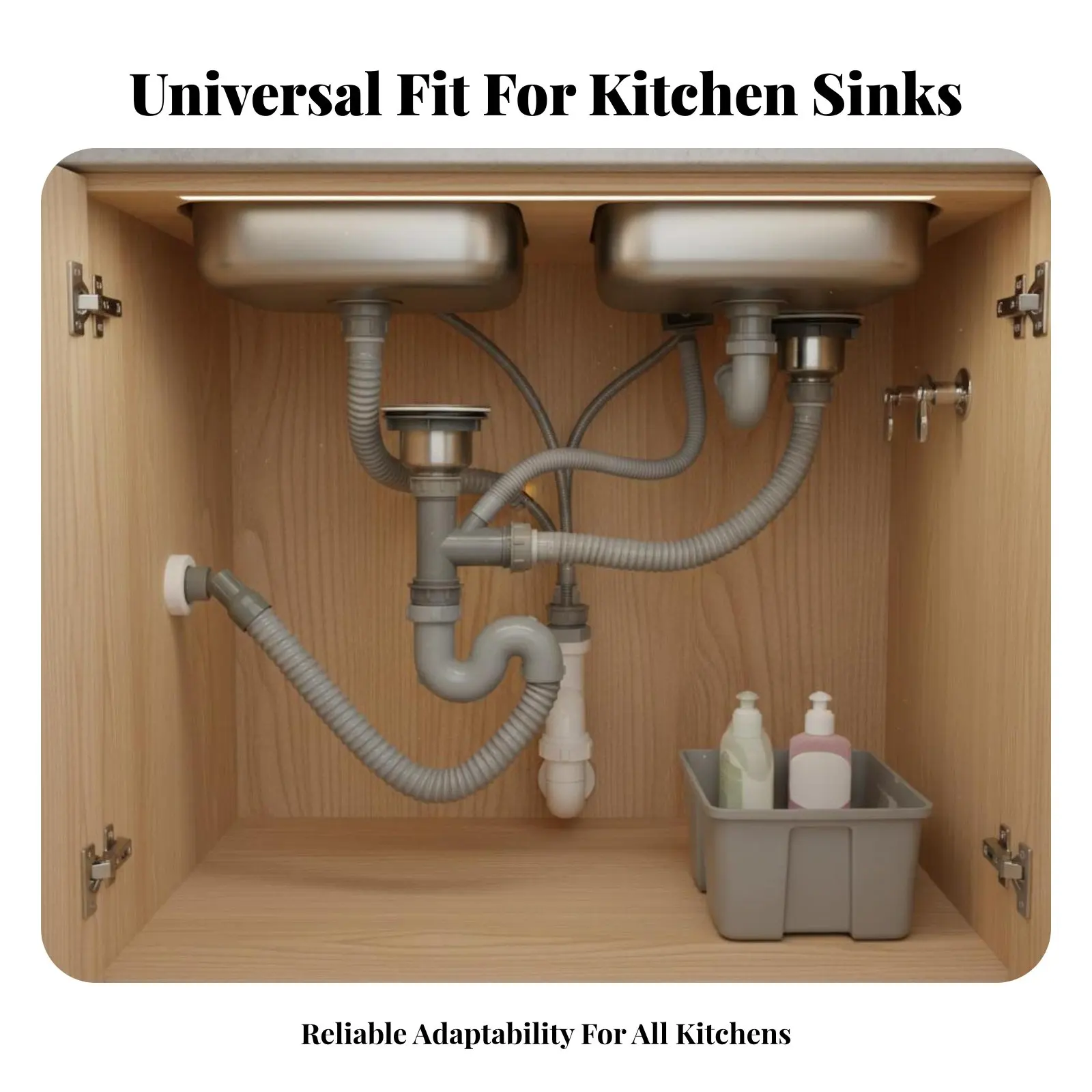 Juego de desagüe universal para fregadero de cocina, antiolores - imagen 2