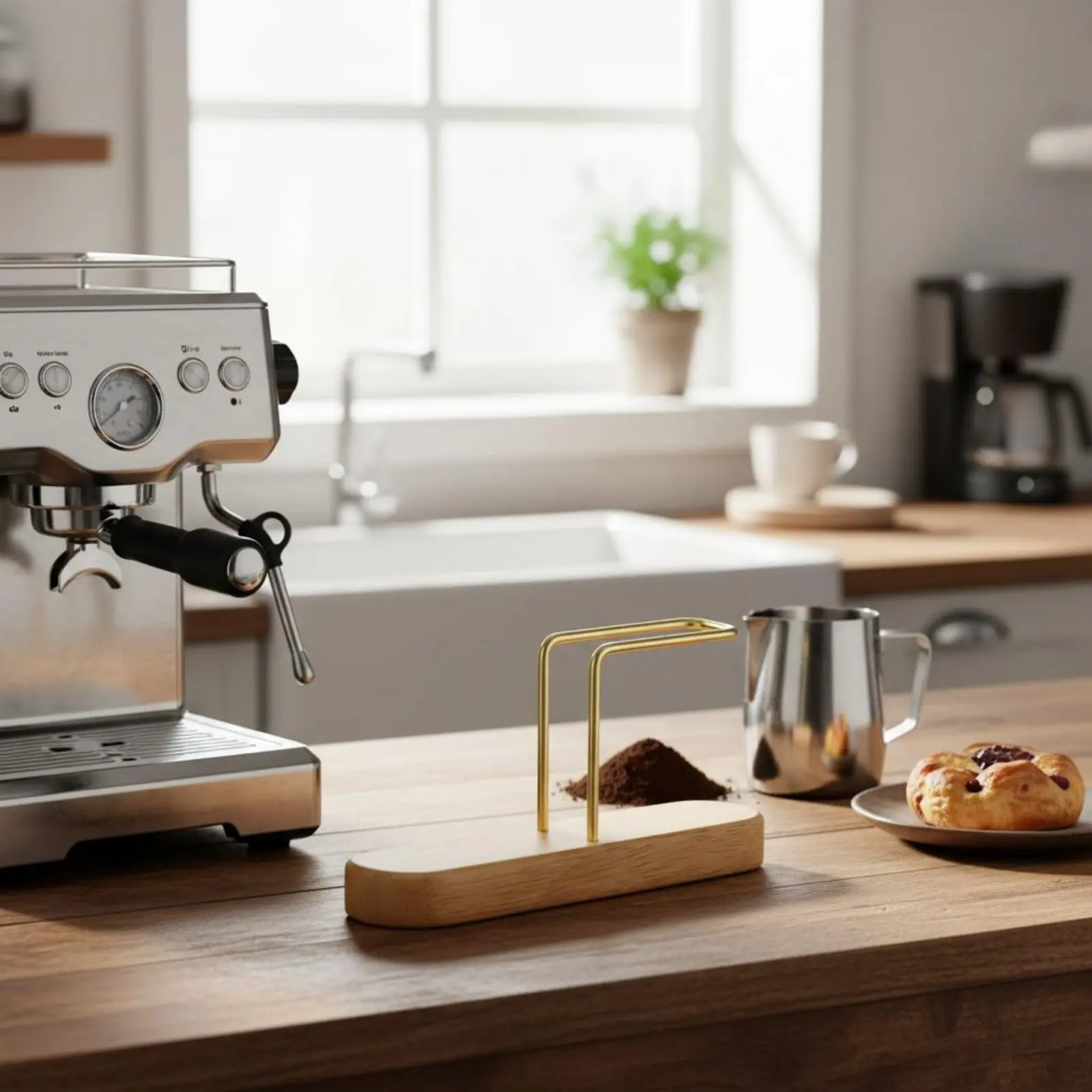 Organizador coladores de café madera, soporte cónico - imagen 2