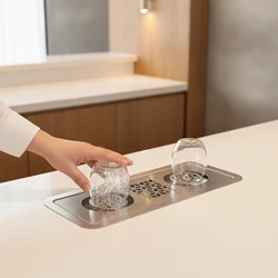 Enjuagador de tazas para gatos y perros, doble cabezal inox