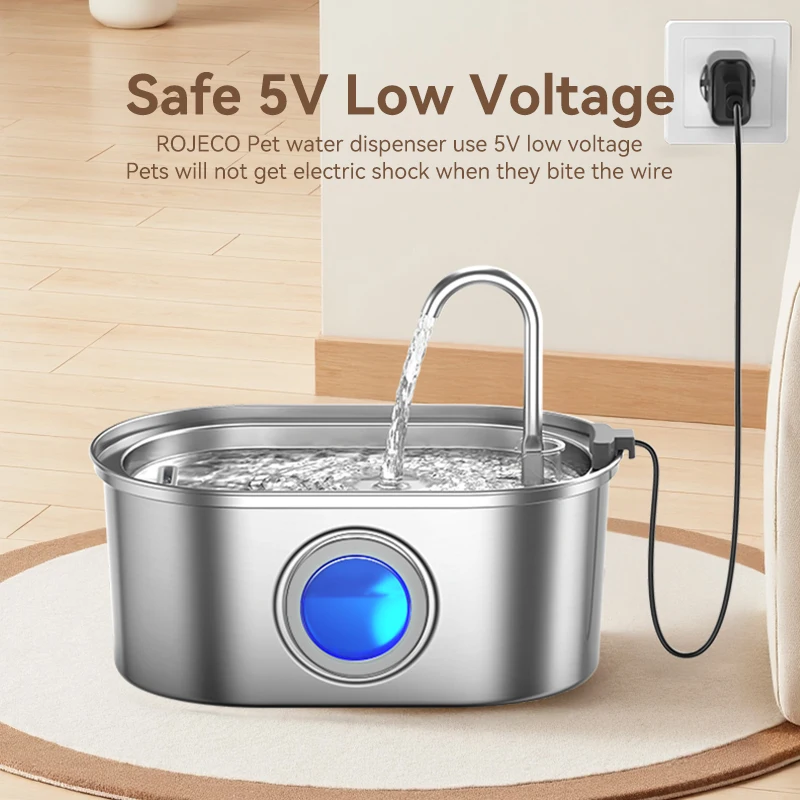 Bebedero Automático para Gatos y Perros de Acero Inoxidable - imagen 3