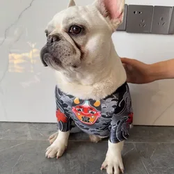 Ropa para perros con estampado de tatuajes, traje para Pug