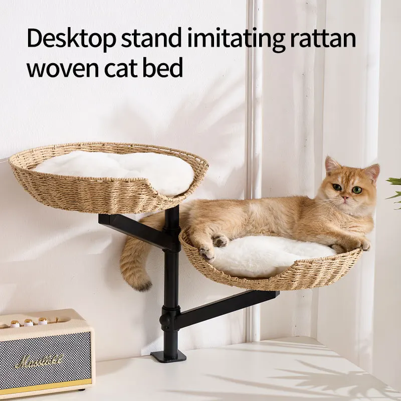 Estructura de escalada flotante fijable con nido para gatos escritorio - imagen 2