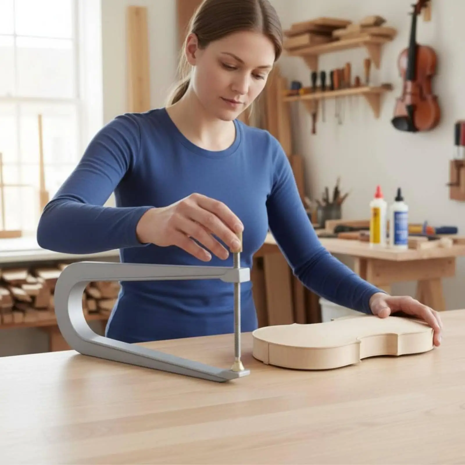 Abrazadera Ajustable de Aluminio para Violín, Viola y Violonchelo - imagen 2