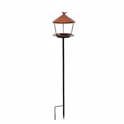 Comedero para pájaros con estaca y techo protector jardín