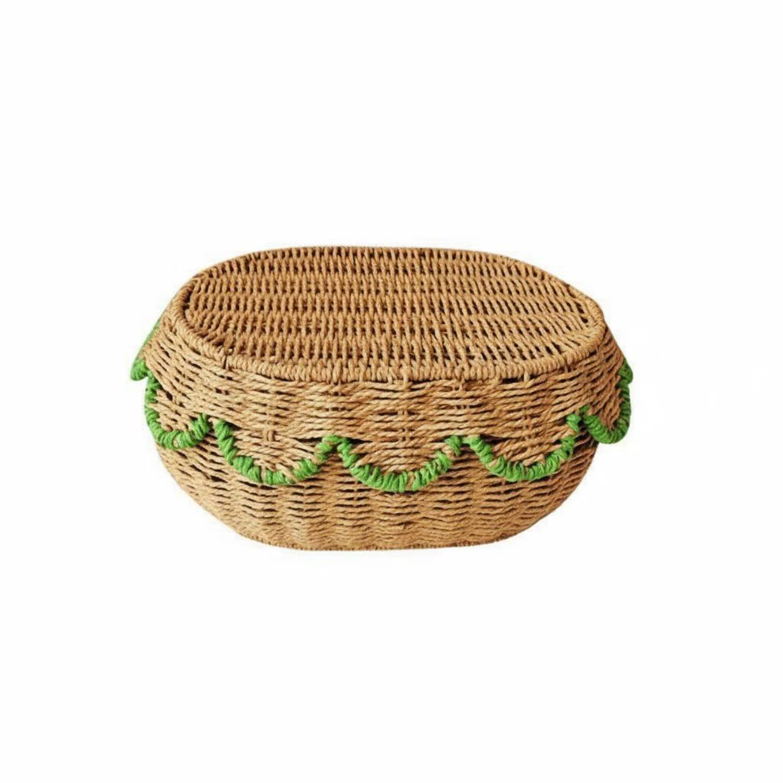 Cesta Tejida para Gatos y Perros Pequeños con Tapa – Mimbre Ovalado