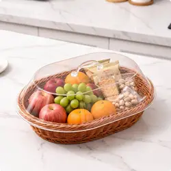 Dispensador bandeja ovalada con tapa para pienso de gato o perro