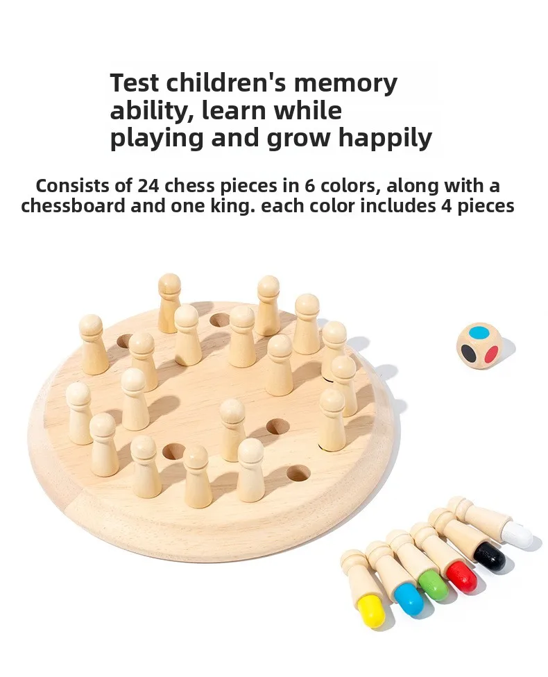 Piezas de ajedrez de madera para niños