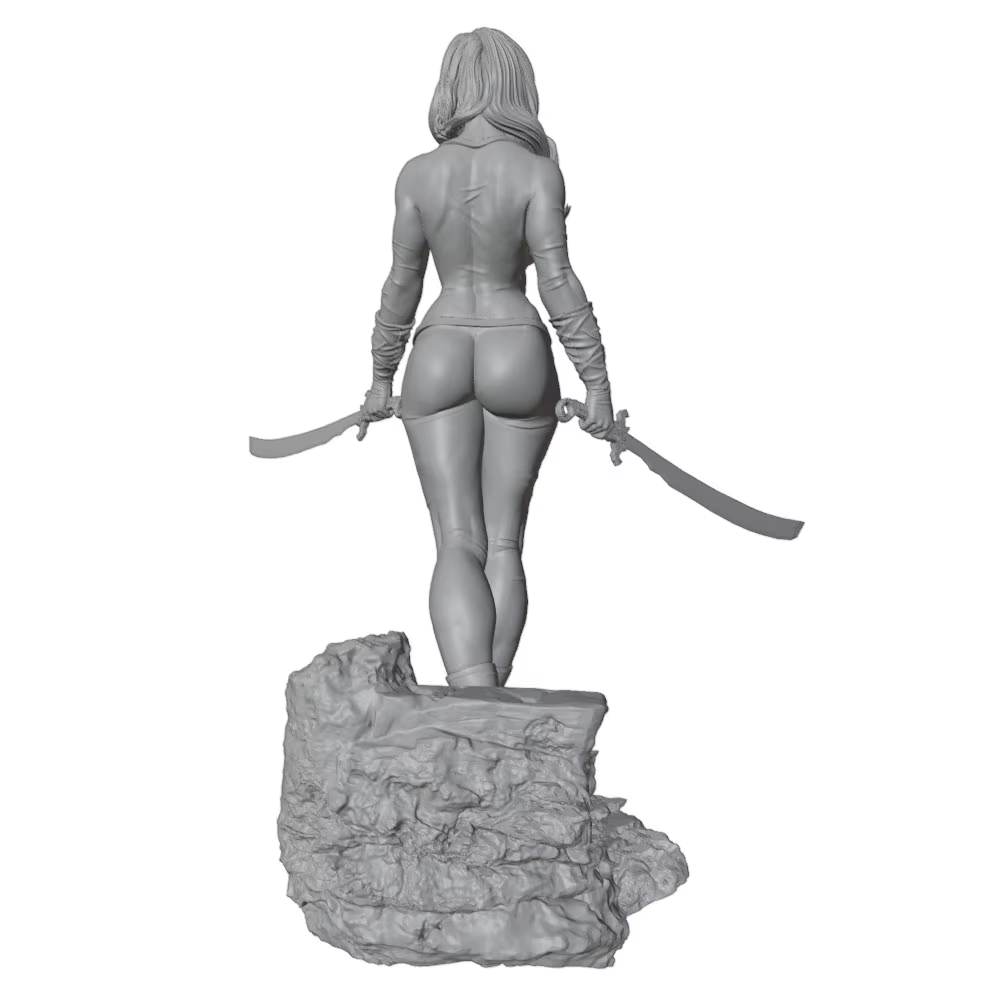 Maqueta resina 1/24 – Figura femenina DIY sin pintar - imagen 4